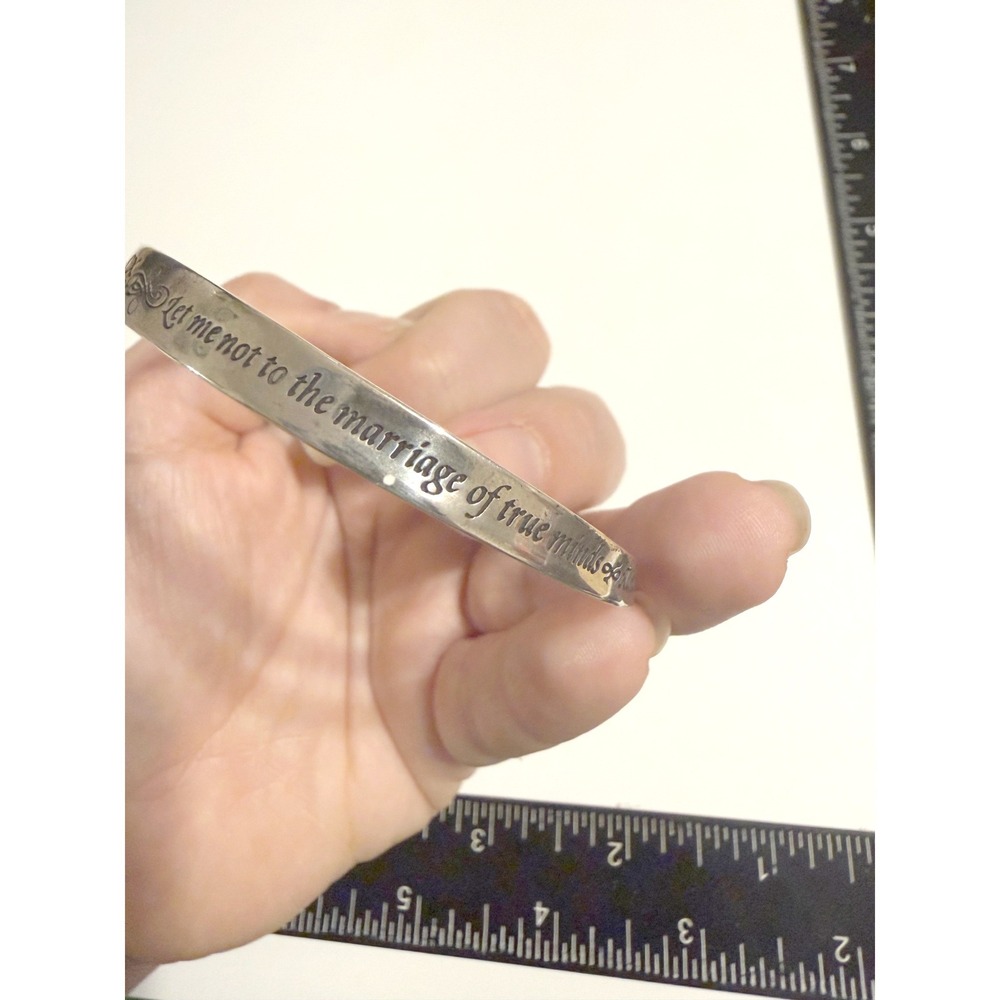 Shakespeare Sonnet 116 Mobius Bangle Bracelet Sterling Silver Inscribed Poetry